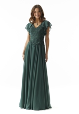 Evening Dress: Mori Lee Collection: 73016 - A-line Chiffon Evening Gown with Beaded Embroidery 