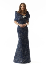 Evening Dress: Mori Lee Collection: 73017 - Fit and Flare Evening Gown with Detachable Wrap 