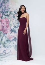 Evening Dress: Morilee Bridesmaids Collection: 3030002 - Strapless Column Chiffon Bridesmaid Dress with Neck Scarf 