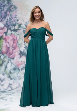  Dress - Morilee Bridesmaids Collection: 3030003 - Ruched Sweetheart Chiffon Bridesmaid Dress with Off The Shoulder Sleeves | MoriLee Evening Gown