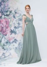 Evening Dress: Morilee Bridesmaids Collection: 3030004 - Draped Criss Cross Cut Out Bodice Chiffon Bridesmaid Dresss 
