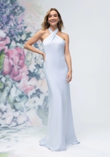 Evening Dress: Morilee Bridesmaids Collection: 3030005 - Criss Cross Halter Luxe Satin Sheath Bridesmaid Dress 