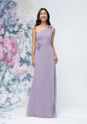  Dress - Morilee Bridesmaids Collection: 3030012 - One Shoulder Chiffon Bridesmaid Dress with 3D Floral Details | MoriLee Evening Gown