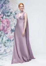 Evening Dress: Morilee Bridesmaids Collection: 3030016 - V-Neck Empire Waist Open Back Bridesmaid Dress with Neck Scarf 