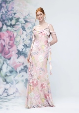Evening Dress: Morilee Bridesmaids Collection: 3030020 - Floral Printed Bias Cut Cowl Detail Bridesmaid Dress with Ruffles 