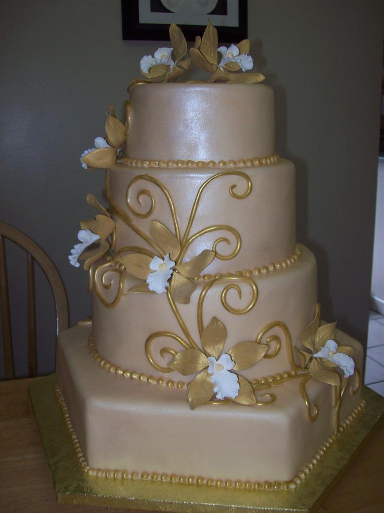 Natalya Cake: Golden Orchids